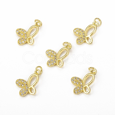 Brass Micro Pave Cubic Zirconia Pendants KK-E068-VB290-1