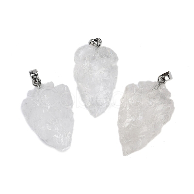 Raw Rough Natural Quartz Crystal Pendants G-G162-01P-03-1