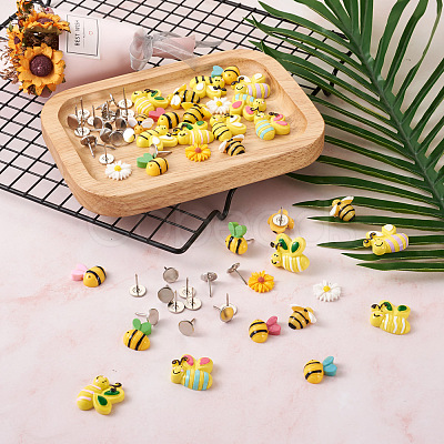 Craftdady 120Pcs DIY Bees & Daisy Shape Sofa Foam Nails Making Kits DIY-CD0001-12P-1