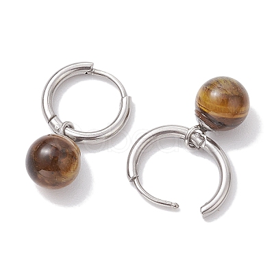 Gemstone Hoop Earring EJEW-JE05760-1