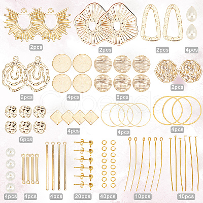 SUNNYCLUE DIY Geometry Dangle Stud Earring Making Kit DIY-SC0020-53-1