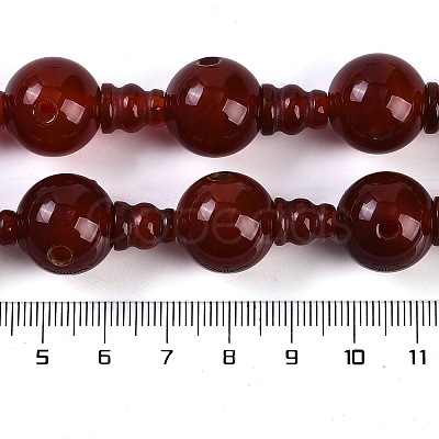 Natural Carnelian 3-Hole Guru Beads Strands G-H064-E08-03A-1