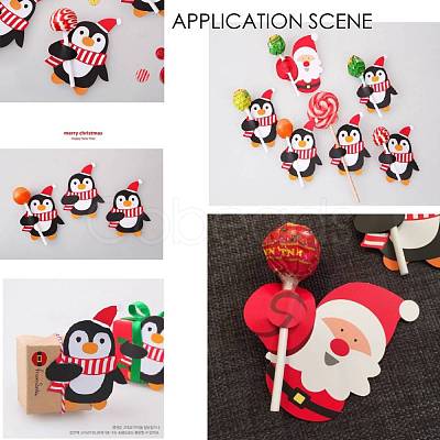 Christmas Theme Penguin Shape Paper Candy Lollipops Cards CDIS-I003-02-1