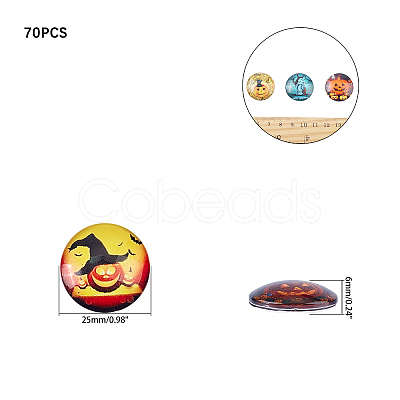 Flatback Glass Cabochons for DIY Projects GGLA-S047-25mm-06D-1