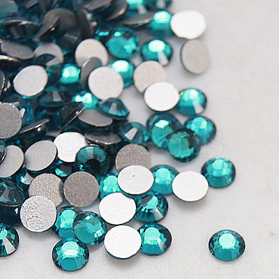 Blue Zircon Faceted Glass Flat Back Rhinestone for Nail Art X-RGLA-C002-SS6-229-1