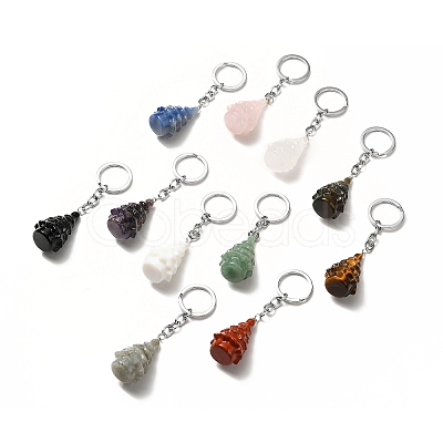 Natural & Synthetic Gemstone Keychain G-G997-D-1