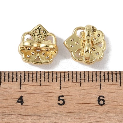 Brass Micro Pave Cubic Zirconia Slide Charms KK-E110-11G-1