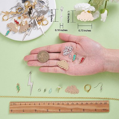 DIY Lighting Bolt Drop Earring Making Kit DIY-SZ0009-46-1