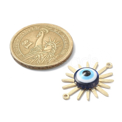 Brass Sun Connector Charms PALLOY-JF02115-1