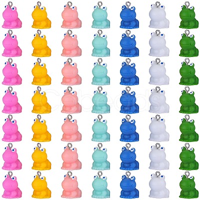 49Pcs 7 Styles Opaque Resin Pendants RESI-SZ0003-47-1