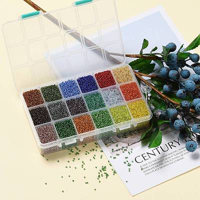 450G 18 Colors 12/0 Grade A Round Glass Seed Beads SEED-JP0012-15-2mm-1