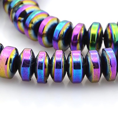 Grade AAA Non-magnetic Synthetic Hematite Rondelle Beads Strands G-M080-01-1