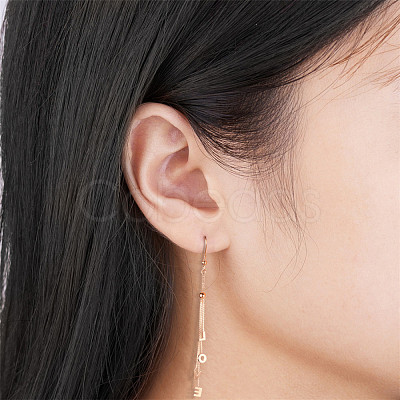 SHEGRACE Titanium Steel Chain Tassel Earrings JE882A-1