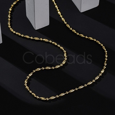 Rack Plating Brass Oval Link Chain Necklace NJEW-A035-06G-02-1