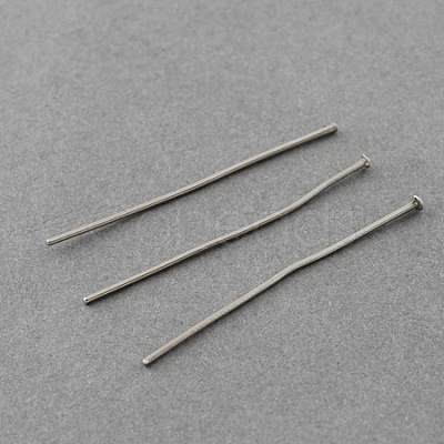 Non-Tarnish 304 Stainless Steel Flat Head Pins X-STAS-R046-40mm-1