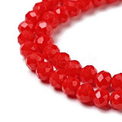 Opaque Solid Color Crystal Glass Rondelle Beads Strands EGLA-F049A-02-1