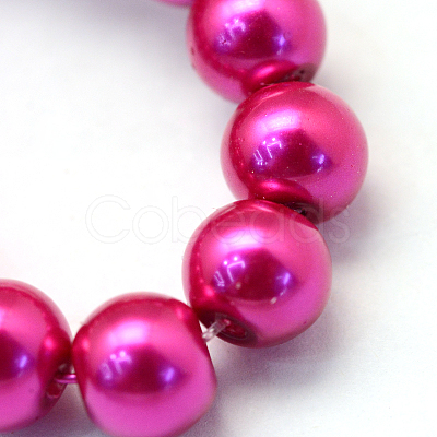 Baking Painted Pearlized Glass Pearl Round Bead Strands HY-Q003-4mm-17-1