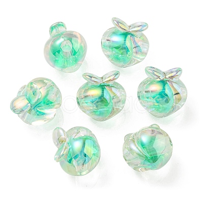 UV Plating Rainbow Iridescent Acrylic Beads OACR-F004-02A-1