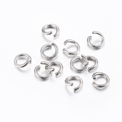 Non-Tarnish 304 Stainless Steel Open Jump Rings X-STAS-H437-7x1mm-1