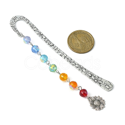 Tibetan Style Alloy Hook Bookmarks AJEW-JK00239-1