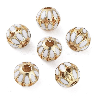 Golden Plated Alloy Enamel European Beads FIND-E046-03G-1