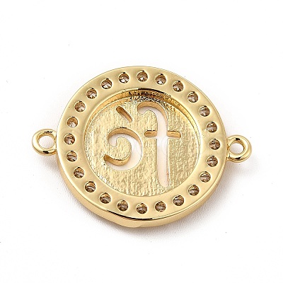 Eco-Friendly Rack Plating Brass Micro Pave Clear Cubic Zirconia Connector Charms KK-F847-03G-1