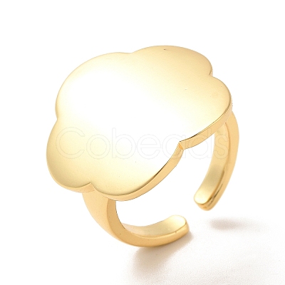 Brass Flower Open Cuff Ring for Women KK-H434-24G-1