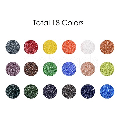 48000PCS 18 Colors 12/0 Grade A Round Glass Seed Beads SEED-JP0012-02-2mm-1