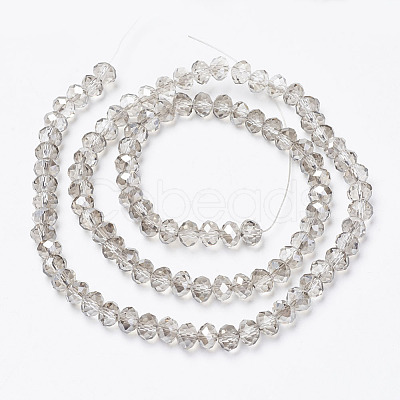 Electroplate Transparent Glass Beads Strands EGLA-A034-T8mm-E15-1