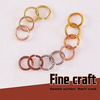 6 Colors Aluminum Wire Open Jump Rings ALUM-JP0001-01D-1