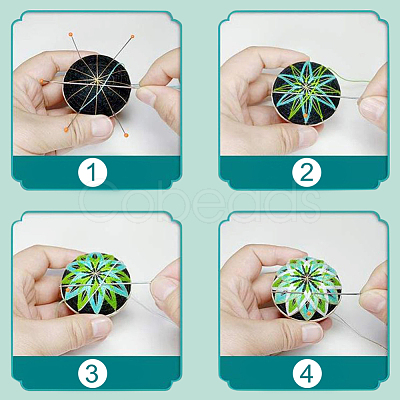 DIY Embroidery Temari Ball Keychain Kits DIY-I064-A02-1