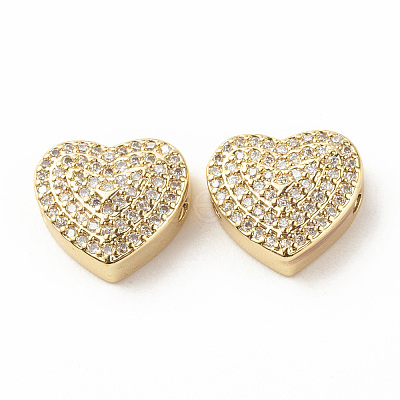 Rack Plating Brass Cubic Zirconia Beads KK-B051-02G-1