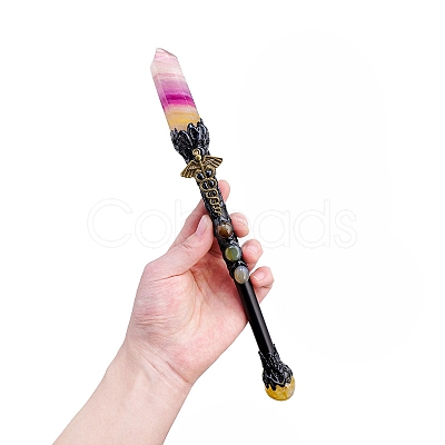 Dyed Natural Crystal Quartz Sun Magic Wand PW-WG10107-01-1