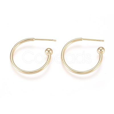 Brass Stud Earrings EJEW-L245-001LG-1