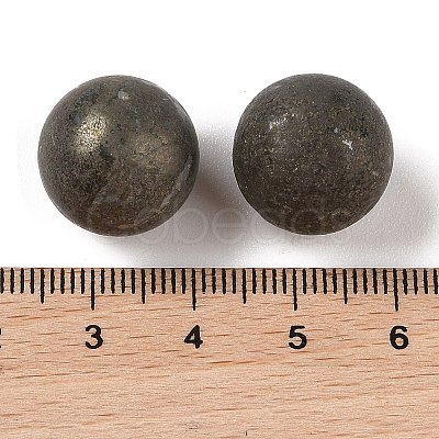 Natural Pyrite No Hole Sphere Beads G-K353-04D-40-1