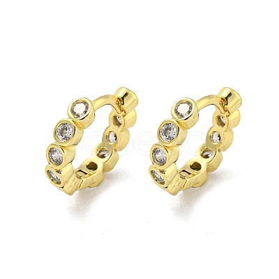 Brass Micro Pave Cubic Zirconia Hoop Earring EJEW-C088-04E-G-1