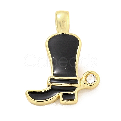 Brass with Cubic Zirconia with Enamel Pendant KK-Q814-22G-02-1