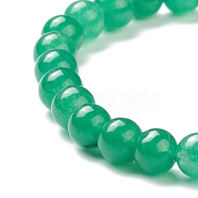 Dyed Natural Jade Beaded Stretch Bracelets BJEW-A117-B-34-1