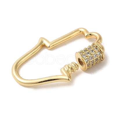 Brass Micro Pave CLear Cubic Zirconia Keychain Clasps KK-R162-028B-G-1