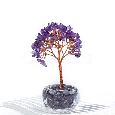 Natural Amethyst Chips Tree Decorations PW-WG40737-01-1