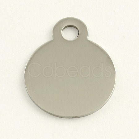 Tarnish Resistant 201 Stainless Steel Flat Round Stamping Blank Tag Pendants STAS-R064-04-1