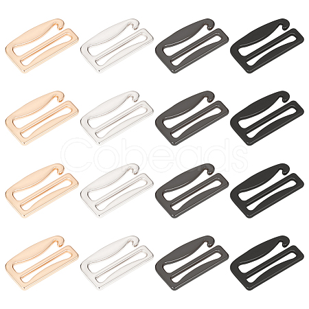 Olycraft 16Pcs 4 Colors Zinc Alloy Underwear Strap Buckles FIND-OC0003-08C-1