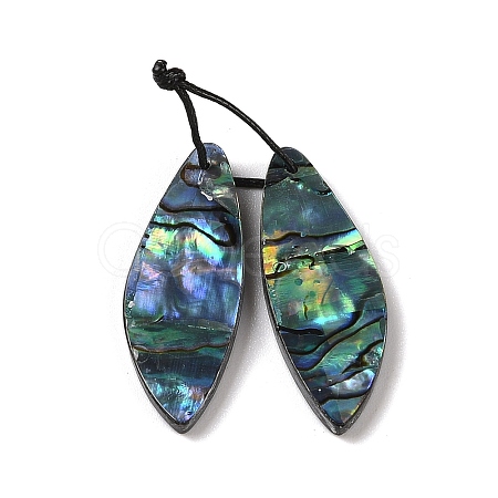 2Pcs Natural Abalone Shell/Paua Shell Pendants SHEL-A005-01C-1