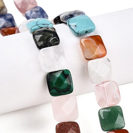 Natural & Synthetic Mixed Gemstone Beads Strands G-T138-160-1