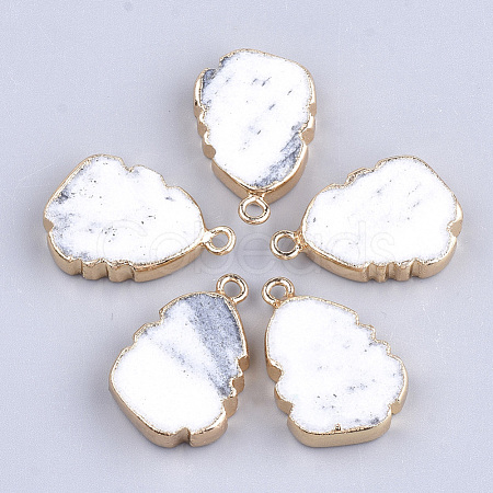 Electroplate Natural Marble Pendants G-S344-19D-1