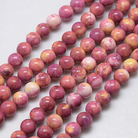 Synthetic Fossil Beads Strands G-L028-8mm-07-1