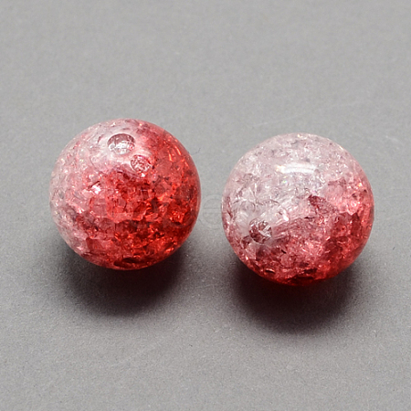 Two Tone Transparent Crackle Acrylic Beads CACR-R009-8mm-02-1