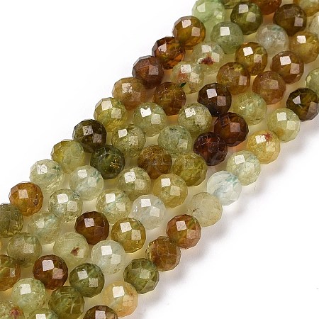 Natural Green Garnet Beads Strands X-G-C009-A25-1