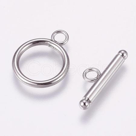 TarnishResistant304StainlessSteelToggleClasps,StainlessSteelColor,Toggle:21x16mm,Hole:3mm,Bar:23x3mm,Hole:3mm