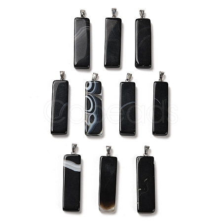 Natural Black Agate Dyed Pendants G-H289-05P-02-1